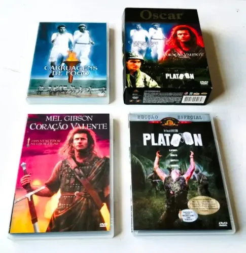 Box de DVD de Filmes Vencedores do Oscar (3 Filmes) - Coração Valente Platoon Carruagens 