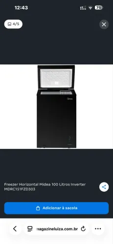Freezer Horizontal Midea 