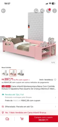 Cama feminina infantil