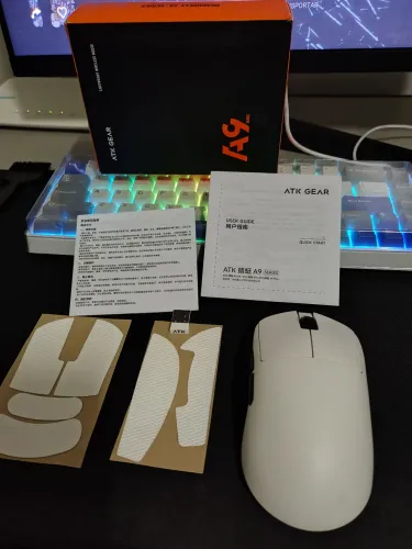 Mouse gamer ATK Dragonfly A9 Plus completo e com feets trocados 