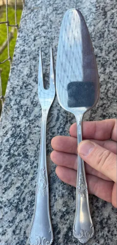 Espátula De Bolo E Garfo Para Assado Em Inox Hércules