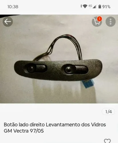 Botão lado direito de levantamento dos vidros do Vectra 97. 
