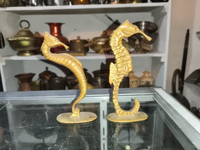 Cavalos Marinho em bronze duas unidades