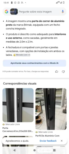 Vendo porta de alumínio zera 2,10