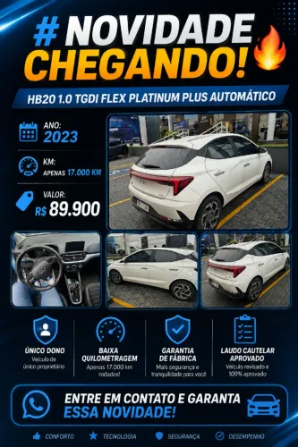 Hyundai HB20 Platinum Plus 1.0 TB Flex 12V AUT 2023