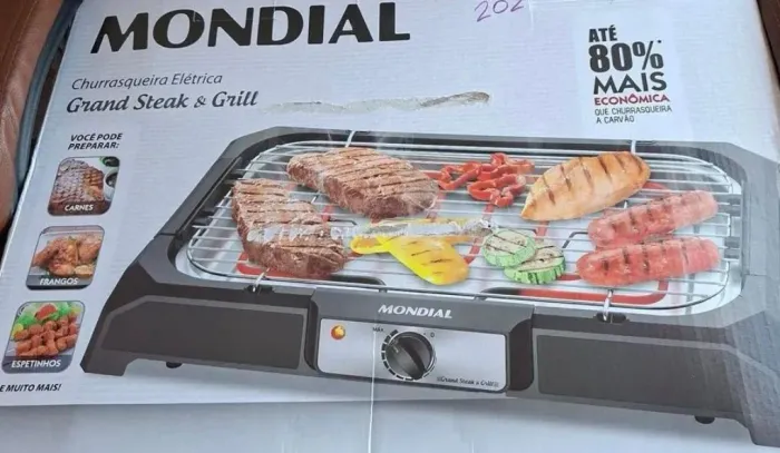 Churrasqueira Elétrica Mondia, modelo Grand Steak & Grill nova na caixal 