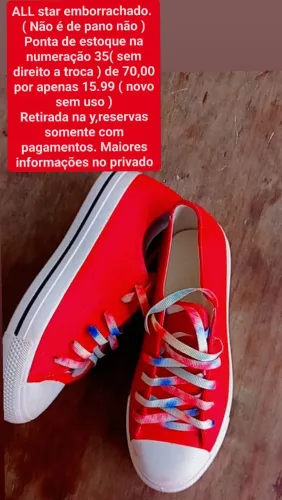 Tênis ALL star emborrachado ( não é de pano ) numeração 35 apenas 17.99