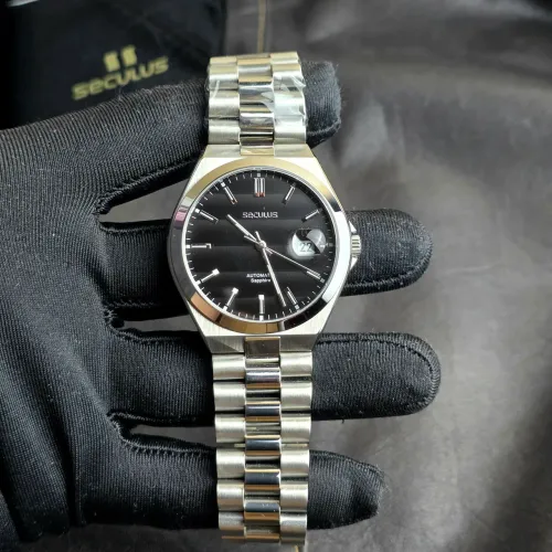 Relógio Seculus Tsuyosa Automatic 40mm Prata preto