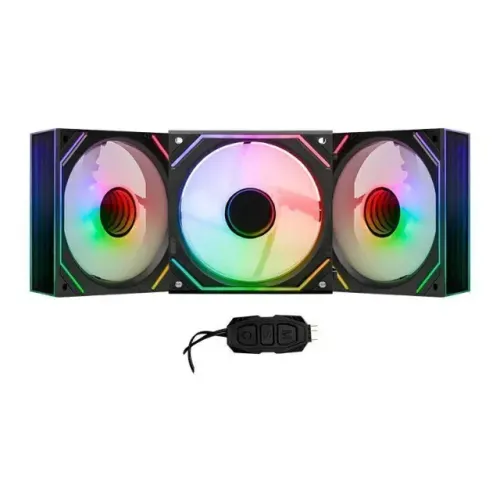 Kit com 3 Ventoinhas | Pichau Zephyrus PCH-ZEPH-BK01 | Com Controladora | Preto - Loja FH