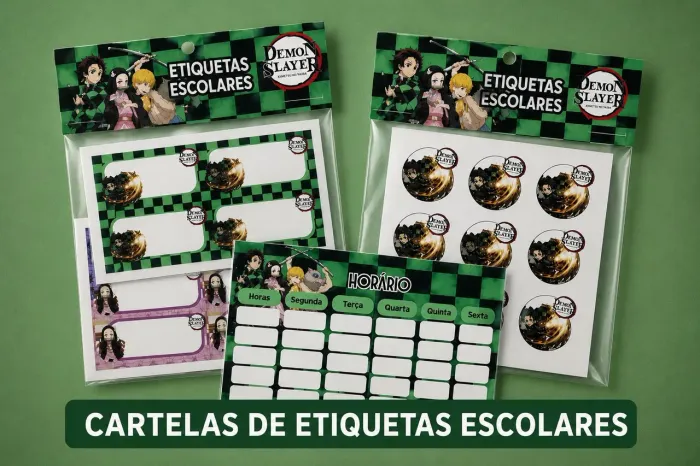 Cartela de Etiqueta Escolar