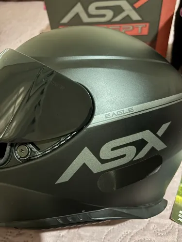 Capacete Asx Eagle Solid Preto Fosco + Viseira Fumê