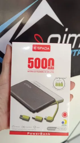 Carregador Portátil Power Bank Espada 5000mah Universal Loja COimbra Entregamos