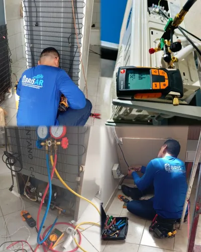 Ar-condicionado, Geladeira, e máquina de lavar