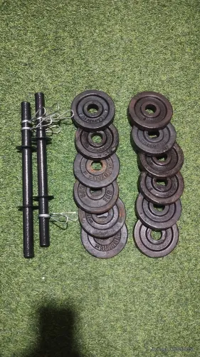 kit 12kg  Anilhas + Barra
