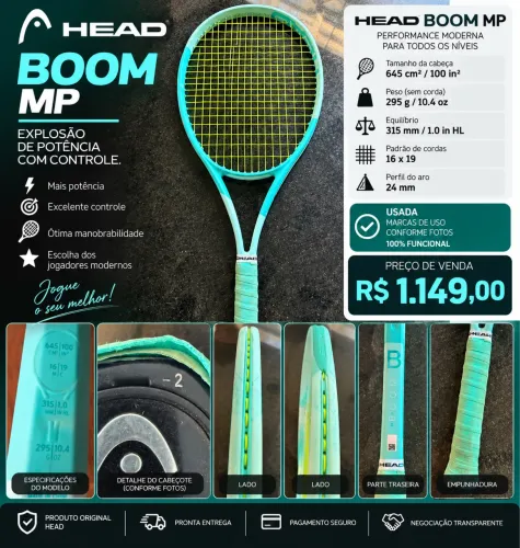 HEAD BOOM MP 2024 | ESTADO IMPECÁVEL | ENCORDOADA YONEX