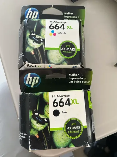 Cartucho de tinta HP 664 XL preto e colorido