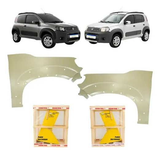 Par Paralama Fiat Uno Way 2011 2012 A 2014 Novo