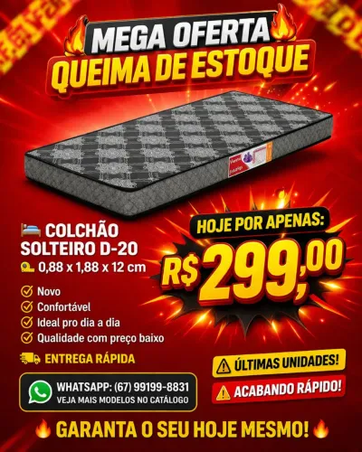 Colchão solteiro novo na promoção hoje Veja catálogo