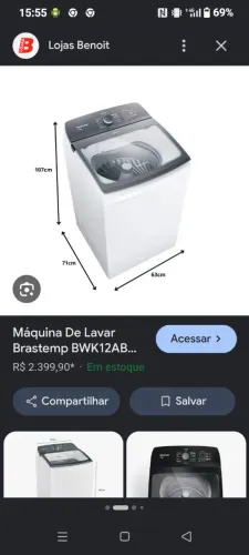 Máquina de lavar Brastemp 12 kg