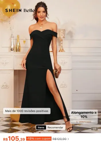 Vestido Longo Com fenda lateral