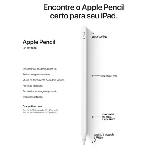 Apple Pencil 2 Geração MU8F2AM/A 