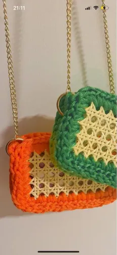 Microbag de palha. Cor Laranja