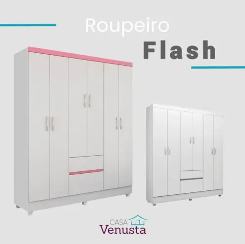 Guarda Roupa Solteiro Flash 6 Portas - Demóbile
