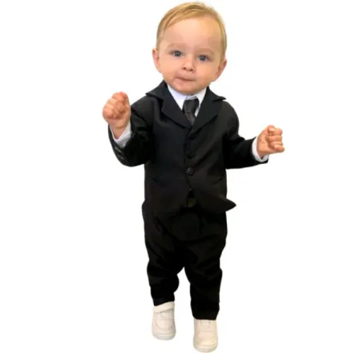 Traje social infantil - Tamanho 1 2 4 6 8 anos - Preto