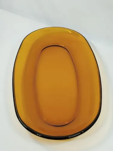 Prato de Salada de vidro âmbar oval Duralex 
