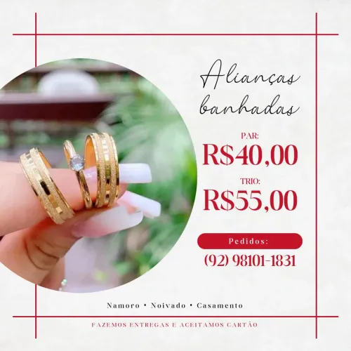 Alianças de namoro, noivado e casamento