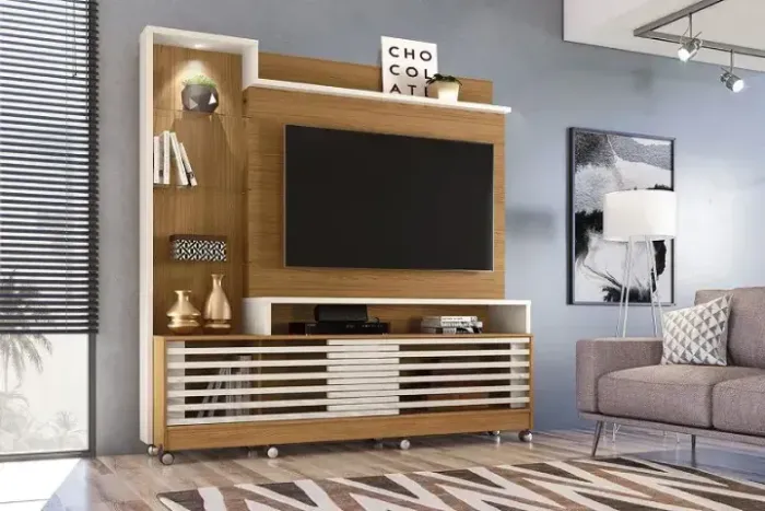 Novo em estoque estante perfeita em promoção na cor naturale off white .