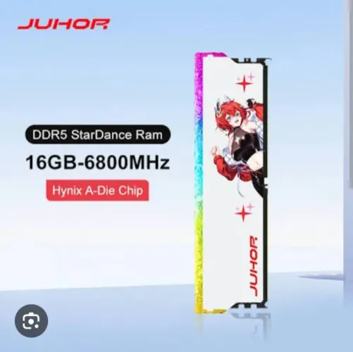 1 pente de 16gb de ram Memoria DDR5 Juhor 6800mhz RGB CL34