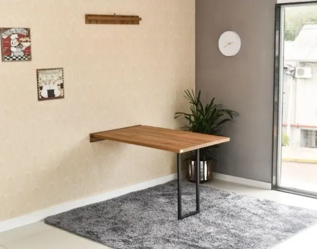 Mesa de Parede Dobrável em Madeira 120x75
