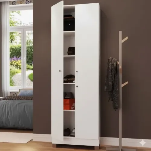 Armário ultilitario com 2 portas branco (possui chave)