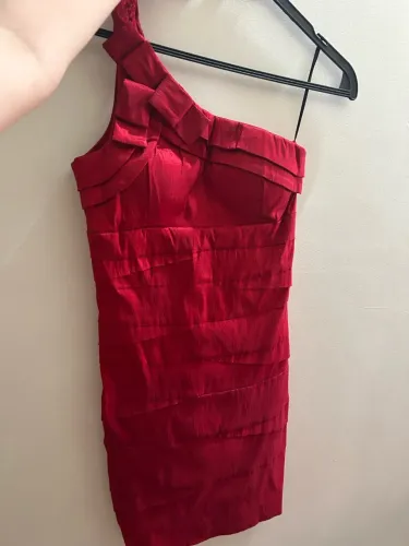 Vestido Vermelho Festa One Shoulder