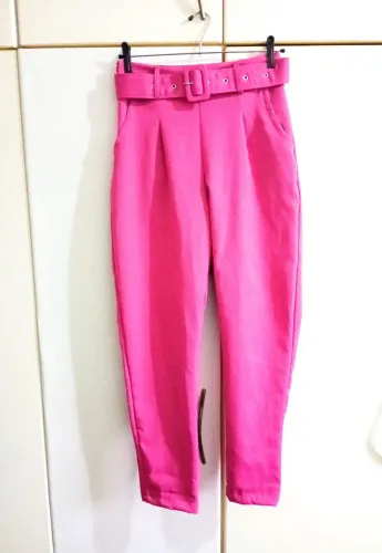 Calça alfaiataria rosa P