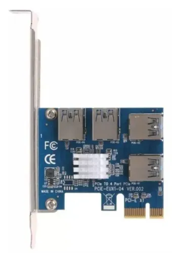 Placa de expansão riser Pci-e 1x USB 3.0Adaptador