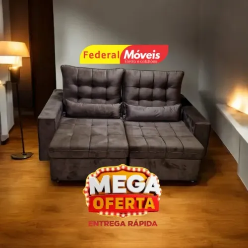 Sofá Retrátil e Reclinável 2,00M MARROM D33 NOS CHAME NO WHATSAPP