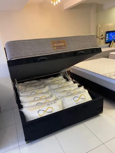 Cama BOX CASAL BAÚ COM COLCHÃO NOVO - Entrego!