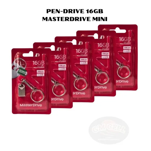 Pen Drive 16GB MasterDrive Mini - Novo kit com 5 unidades 
