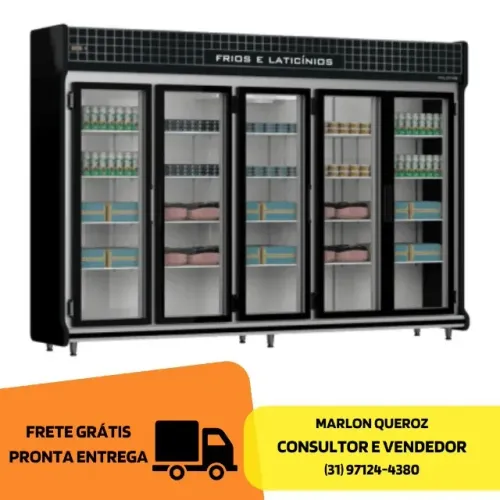 Refrigerador 5 Portas Polo Frio Preto Novo 220v