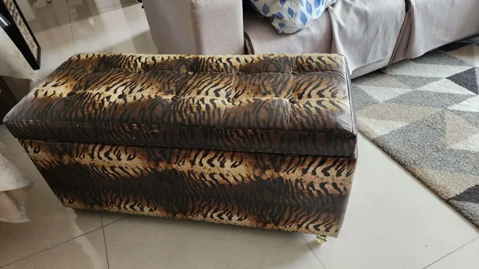 Puff Baú com Estampa de Zebra