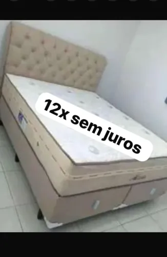 Cama box colchão molas base novo
