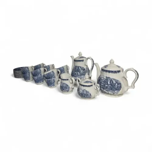 Conjunto inglês para serviço de chá e café Bursley `The Post House`