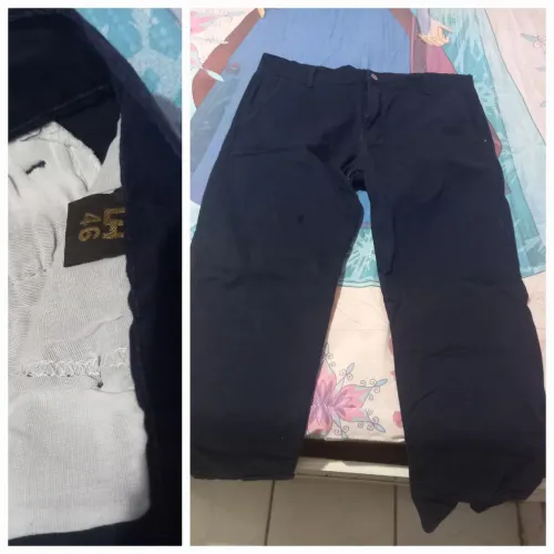 Calça sarja slim azul tamanho 46