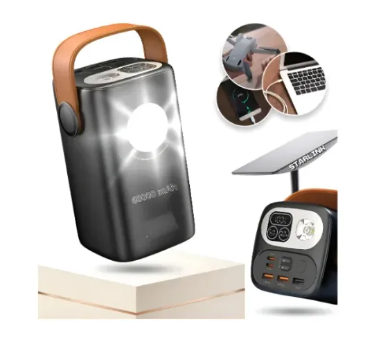 Power Bank Carregador Portátil 60.000mAh 100W para Starlink Mini, Notebook, Tablet e Smart