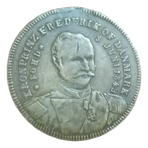 Medalha Do Rei Christian IX Da Dinamarca 1843 # Av