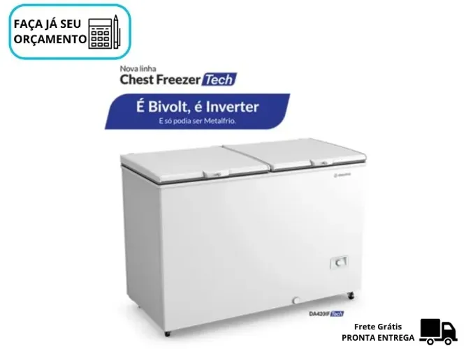 Freezer Tampa Cega MetalFrio Bivolt 450L