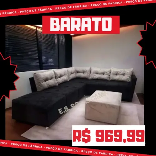 SOFÁ DE CANTO Pérola, novos, preço IMPERDÍVEL!