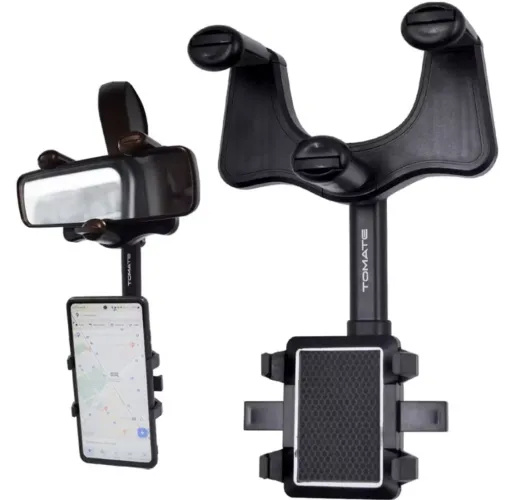 Suporte para Celular Smartphone com Apoio no Retrovisor Extensível Giro 360º